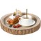 Wood Tree Bark Indented Display Tray Serving Plate Platter Charger
